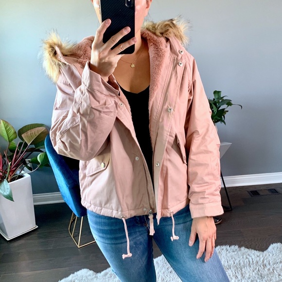 bydonnywu Jackets & Blazers - 🏷Montana Fur Parka Coat Blush